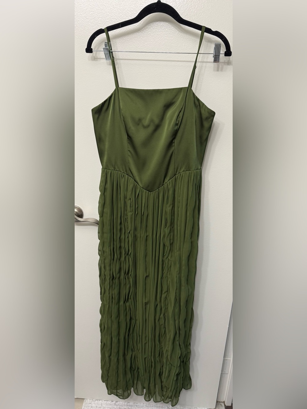 EUC Azazie Atelier Lorie Olive Ruffle Maxi Dress | Formal Occasion Gown - Picture 5 of 7